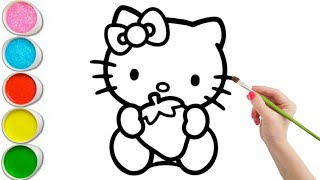 Baby Hello Kitty Easy and Beautiful drawing, Easy With Colours