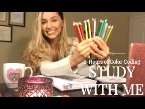 STUDY WITH ME! (2 HOURS / COLOR CODING / WITH MUSIC) | America Revere