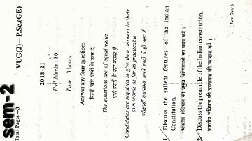 Vbu previous year Question Political science (GE) sem-2
