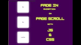 Fade In Animation with Scroll of page using pure JS and CSS