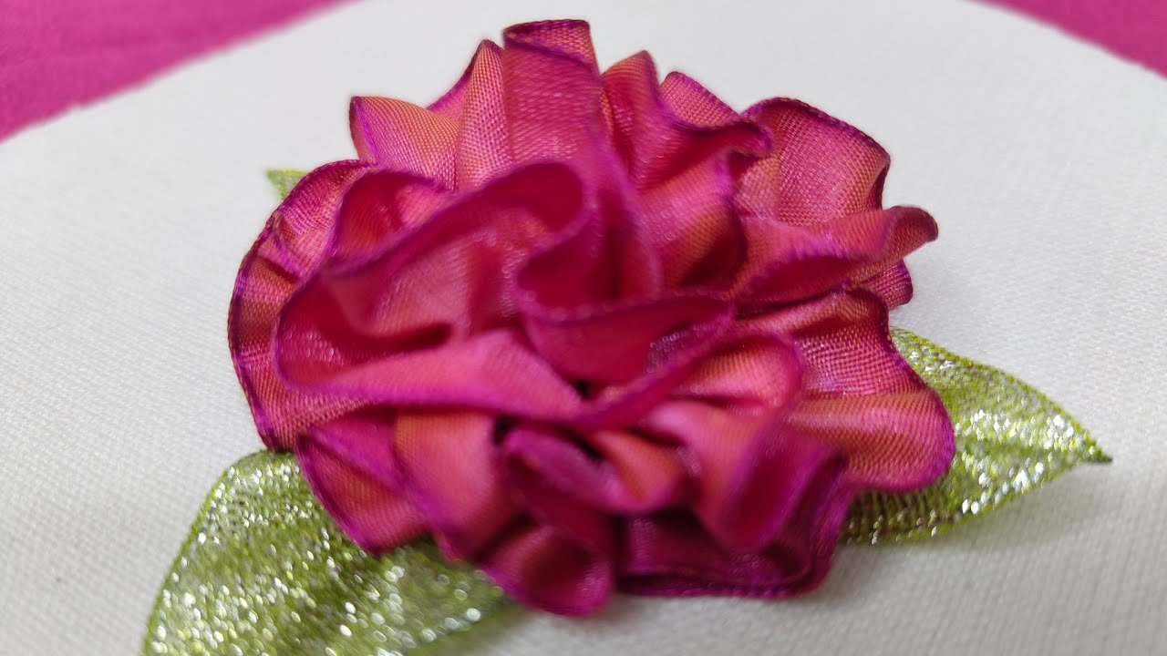 # 352 AZALEA DOBLE DE LISTÓN (RIBBON FLOWERS DIY FABRIC FLOWERS HOW TO MAKE FLOWERS)