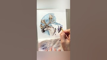 DEMO: Magical Christmas Card in #watercolor #shorts #christmascard