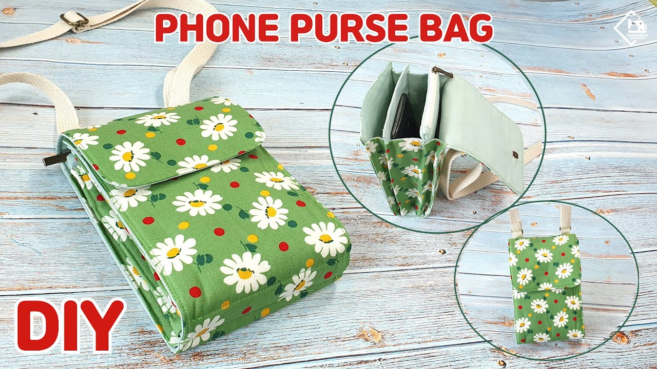 DIY PHONE PURSE BAG/ mini crossbody bag / sewing tutorial