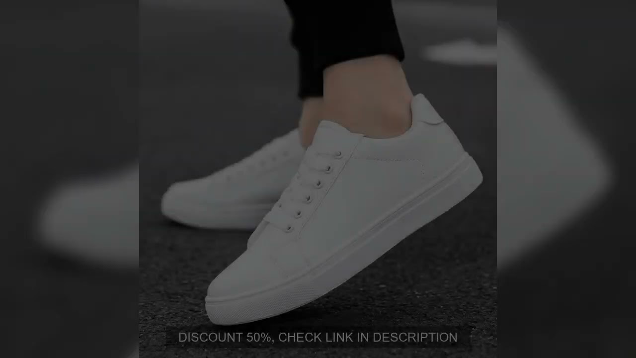 White Black Men Shoes Comfortable Casual Skateboard Shoes Men Solid Leisure Sneakers Lightweight Wal