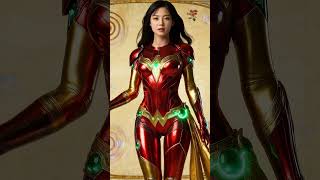 Elegant AI K-pop Muse | Red-Gold Shimmer Calm Cinematic Loop