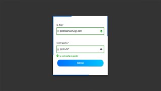 Formulario con validación de contraseñas y email  en HTML CSS y JavaScript