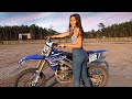 Girlfriends first time riding a dirt bike