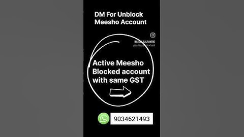 How To Unblock Permanent Meesho Account With same GST Contact Number : 9034621493 #meesho #supplier