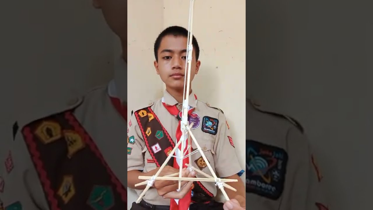 CARA MEMBUAT MINI PIONEERING TIANG BENDERA DARI SUMPIT
