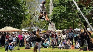 Aerialist Aerial Silk Performers - Watch City Steampunk Festival 2024 - Insta360 X4 8K 360 Video