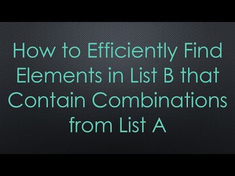 How to Efficiently