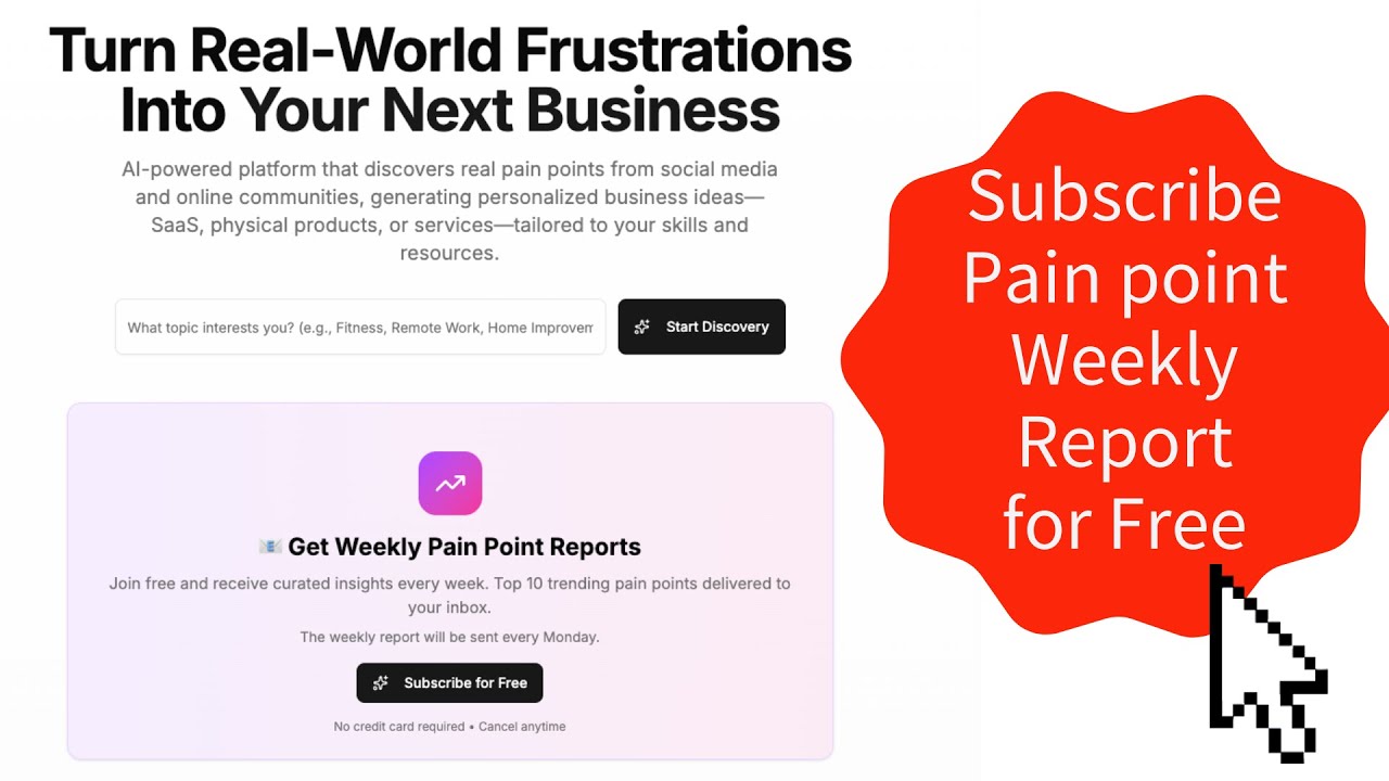 I build a SAAS, help you find pain points and generate personalized opportunities