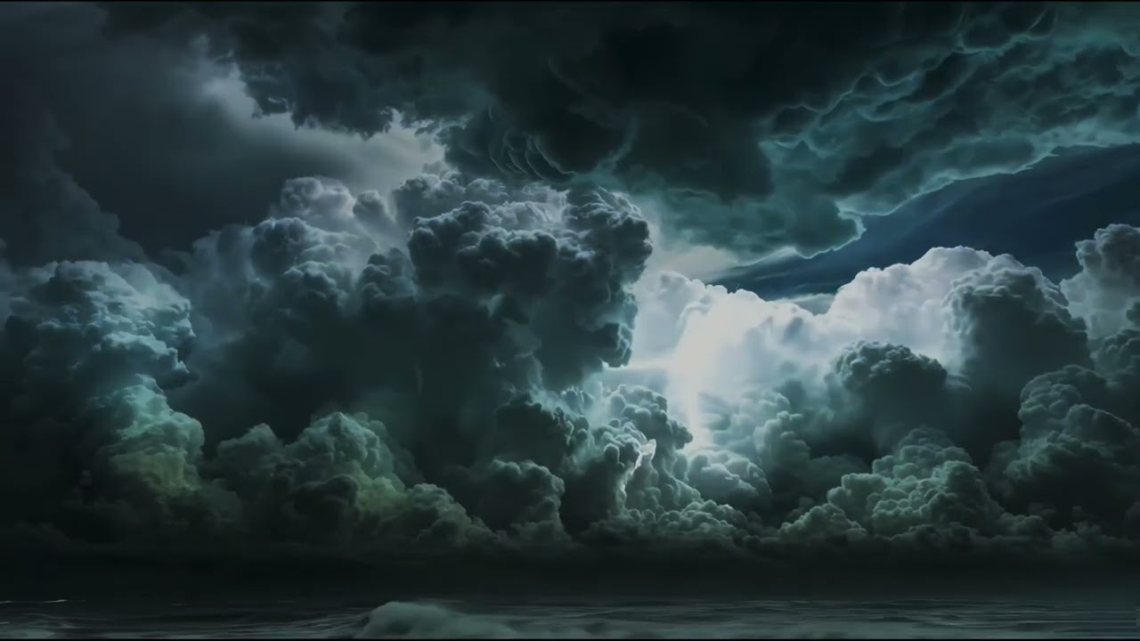 Heavy Ocean Storm and Rolling Thunder Ambience