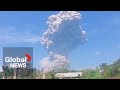 Explosive eruption of Indonesia volcano sends ash clouds into sky