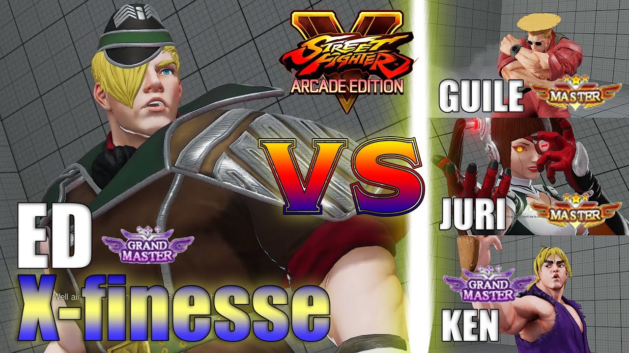 SFV AE 👊🏻 X-Finesse (Ed) vs Guile & Juri & Ken [S4]