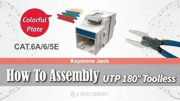 How to Assemble Cat6 180° Toolless Keystone Jack | Step-by-Step RJ45 Termination with Color Plate