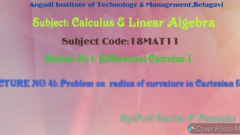 18MAT11: Calculus & Linear Algebra