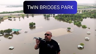 DJI MINI 4 PRO FLYING AROUND THE FLOODED TWIN BRIDGES PARK!!