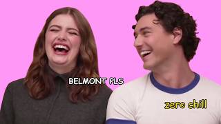 ella bright laughing at belmont cameli like it’s her full-time job