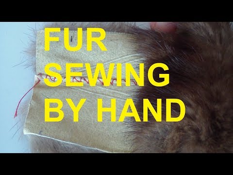 Way to Sew Fur Pelts Together. Sewing of Natural Fur Pelts by Hand Stitch