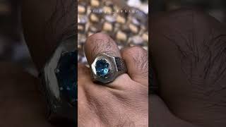 Bluish Color Topaz ring for men.