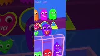 Cute Heart vs Round vs triangle Monster 💖💖#satisfying #shorts