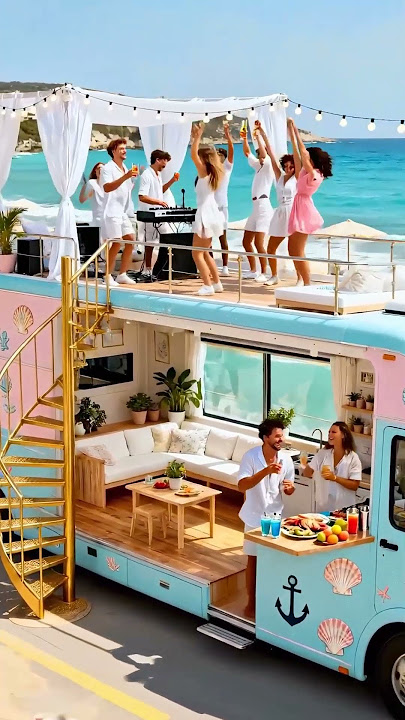 Sunset DJ Party on a Motorhome Camping 🎶