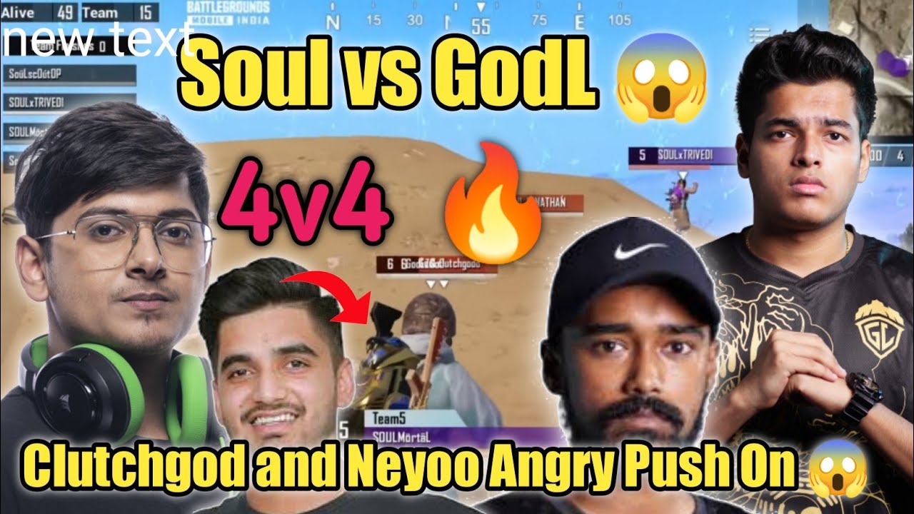 Godlike vs Soul 4v4 fight in T1 scrims 🔥| Clutchgod Pure 1v2😱 - YouTube