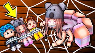 Surviving an EVIL SPIDER with our BABY PLUSHIES in Roblox!