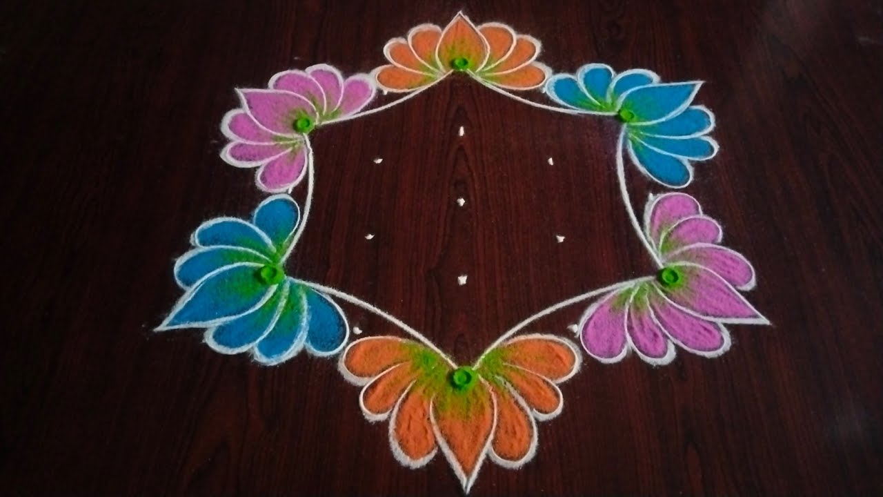 Dharun massam special rangoli (5×3) dot's....