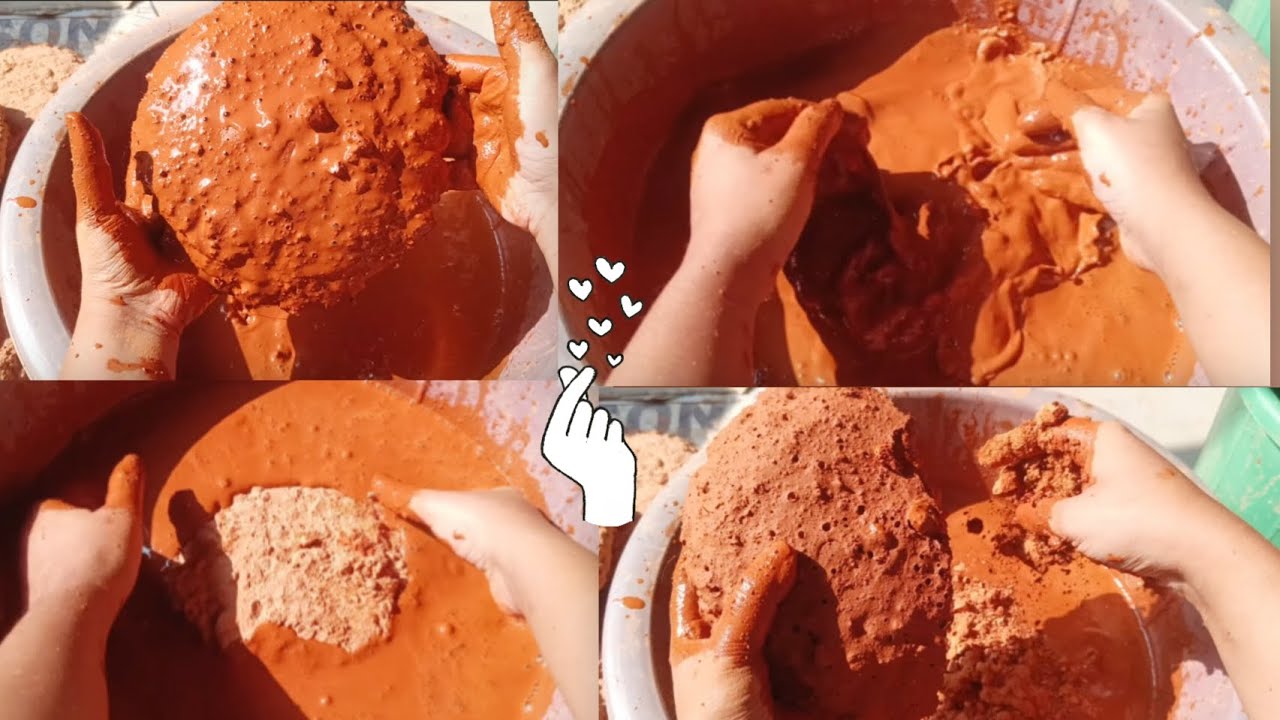 Rich red texture crumbling video smashing crumbling video 