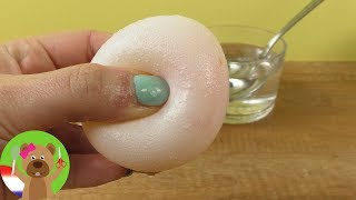 Raw egg in vinegar experiment! How to make a squishy rubber egg | Science experiment for kids