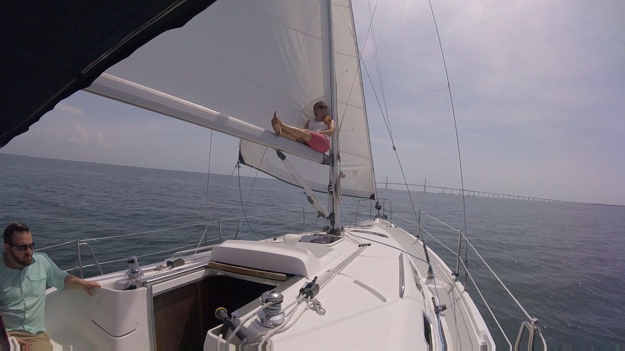 Sailing on Tampa Bay on a Hunter 36