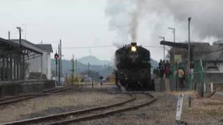 真岡鉄道SL　曇天気温4℃白煙高し（前編） 2010-2-11.flv