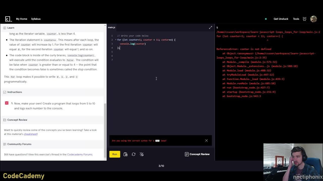 JavaScript Loops (Part 1) | CodeCademy | Learning to Code - YouTube