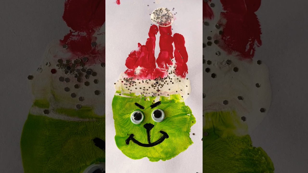Mr. Grinch Handprint Art for Kids🎄🎅