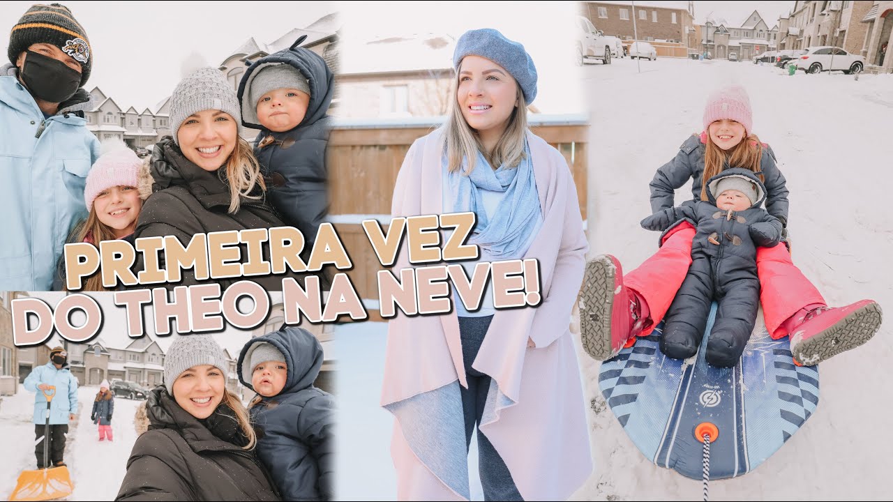 Um dia com muita NEVE E FRIO na nossa casa no Canadá // Bebê na neve
