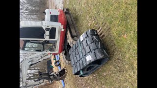 Takeuchi TB145 Track Removal when you are learning as you go!