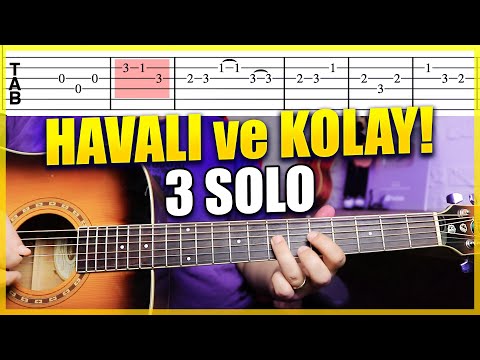 HERKES ÇALABİLİR! - Havalı ve Kolay 3 Başlangıç Gitar Şarkısı Solo