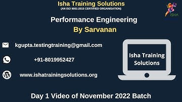 Performance Engineering Day 1 Video 25th Nov 2022.Contact/WhatsApp us on +91-8019952427 to enroll