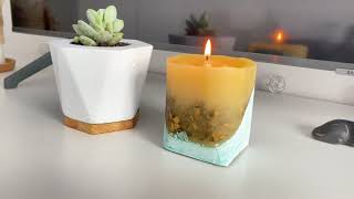 DIY | Кашпо и свеча из цемента | своими руками | горшок