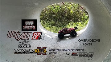 Arrma Outcast8s - Castle 1100kv Motor, Mamba XLX2 ESC; BASH & MPH Speed Run; Traxxas EREVO 2.0