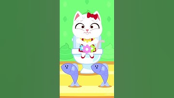 Thumbnail of 🐱Kotoran Ikan si Kucing!🐟｜Lagu Hewan｜JunyTony #Shorts