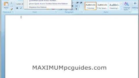 Managing the Quick Access Toolbar in Office 2007