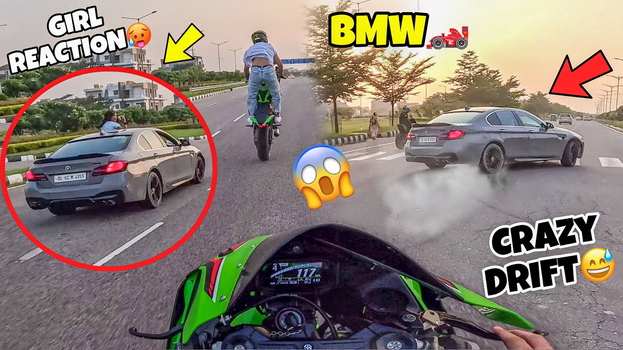 BMW Girl Reaction On Wheelie🥵|| Crazy Drift On Bmw😱|| Hyperr  Ride  Goes  Wrong😓