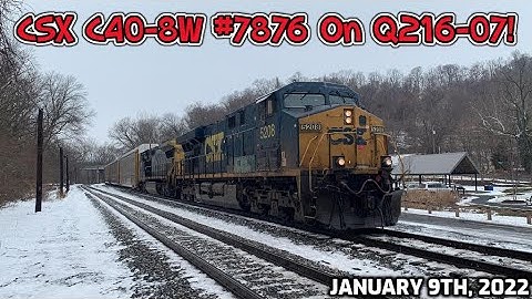 29 Year Old Locomotive On CSX Mainline Freight Train! | CSX Q216-07 With C40-8W Trailing Second!