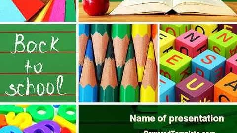 School Stationery For Learning Process PowerPoint Template by PoweredTemplate.com