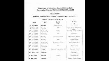 Compartment Date Sheet 2022-23 Delhi || #shorts #doe#class9 #class11#compartmentexam2023