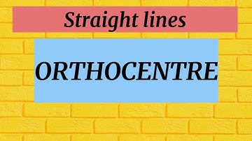 Orthocentre | intermediate maths 1A | Important 7 marks question| straight lines | IPE TS