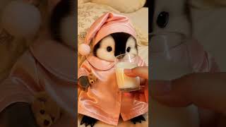 The Baby Penguin Is Getting Ready For Bed